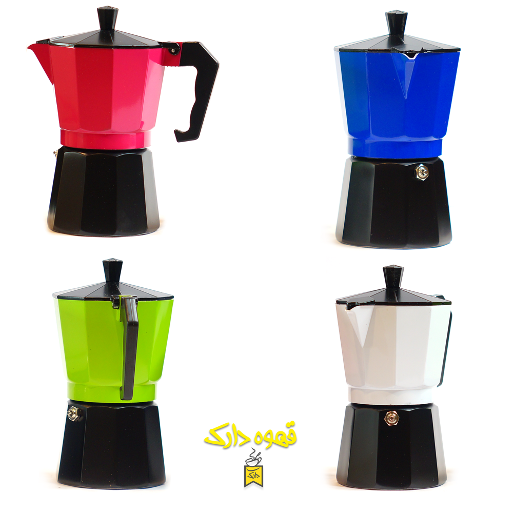 موکاپات ۳ کاپ رنگی مدل کافی تیرا(caffettiera)
