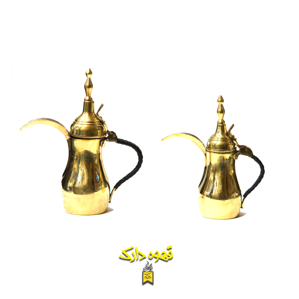 دله عربی برنجی دسته چرم کد ۰۰۵